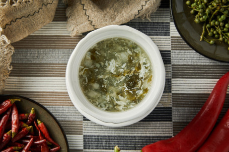 Sichuanese Preserved Vegetable Soup With Minced Sole Fish Suān Cài Yú Rōng Gēng (Per Person)