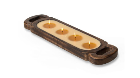 40 Oz Wood Candle Tray, Bourbon Vanilla