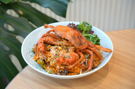 Xīn Xiān Luó Lēi Fān Jiā Yì Dà Lì Fàn Ruǎn Ké Xiè Fresh Basil Tomato Cream Risotto With Soft Shell Crab