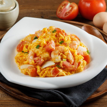 Xiān Jiā Xiā Rén Chǎo Dàn Stir Fried Shrimp, Tomato And Egg