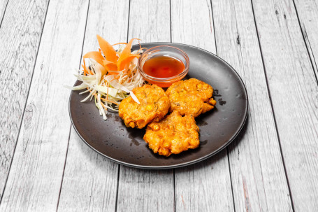 Spicy Thai Sweetcorn Fritters (Vegan) Yù Mǐ Tiān Fù Luó