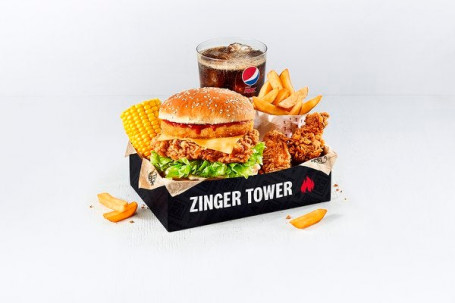 Zinger Tower Box Pasto Con 2 Hot Wings