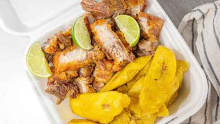 Chicharrón De Cerdo Con Tostones Fried Pork Belly With Plantain