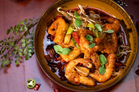 Spicy Shell On King Prawn In Chili Pot Gàn Guō Xiā