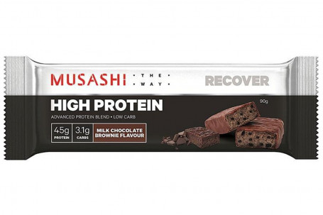 Musashi Barretta Brownie Al Cioccolato Al Latte Ad Alto Contenuto Proteico 90G