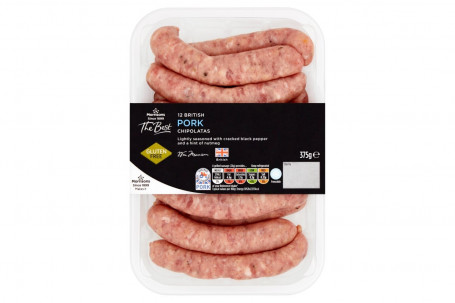 Morrisons Le Migliori 12 Salsicce Di Maiale Chipolata 375G