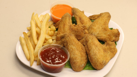 Chicken Wings With Fries Bread (5 Pcs.