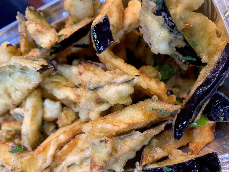 Crispy Fried Chilli Aubergine Fingers (V) (Ve)