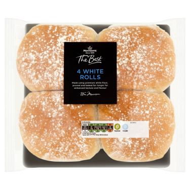 Morrisons The Best White Bread Rolls Confezione Da 4