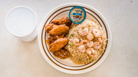 6 Piece Wings Shrimp Fried Rice Combo