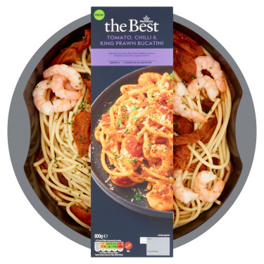 Morrisons The Best King Prawn Pomodoro Peperoncino Bucatini 800G