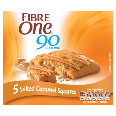 Fiber One 90 Calorie Quadrati Di Caramello Salato 5 X 24 G