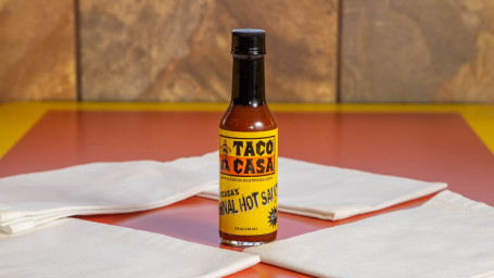 Bottle Of Taco Casa Hot Sauce