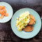 Scrambled Organic Eggs With Gin Cured Salmon