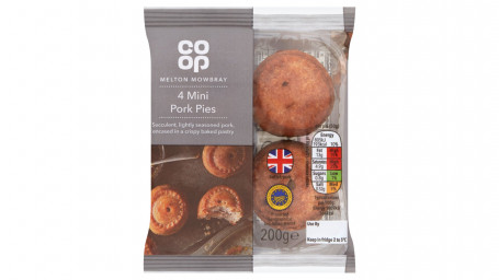 Co Op 4 Melton Mowbray Mini Pork Pie 200G