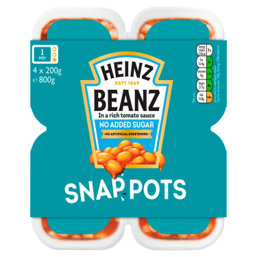 Heinz Beanz Pentole A Scatto Senza Zucchero 4X200G