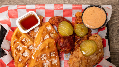 14. Chicken And Waffles With Fries