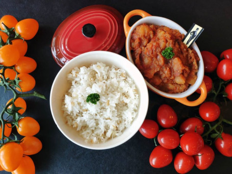 Roasted Pork With Thyme,Oregano Tomato Sauce Multigrain Rice