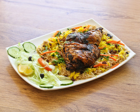 Grilled Chicken Half With Boiled Rice مشوى دجاج نصف مع الأرز