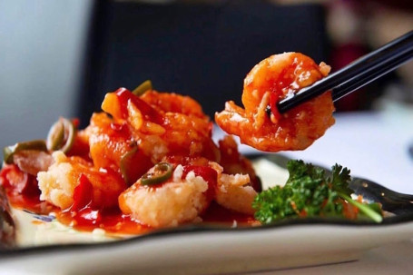 King Prawn Kung Po Style, Sweet, Chilli And Garlic Gōng Bǎo Xiā