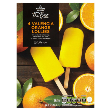 Morrisons The Best Valencia Orange Lollies 4 Pack