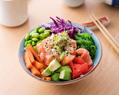 Tengu Wasabi Mayo Salmon Rice Poke Bowl