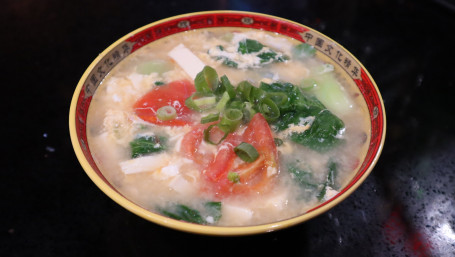 Egg, Tomato And Tofu Soup