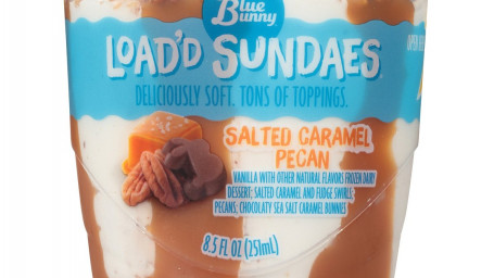 Blue Bunny Load'd Sundaes Pecan Al Caramello Salato, 8.5