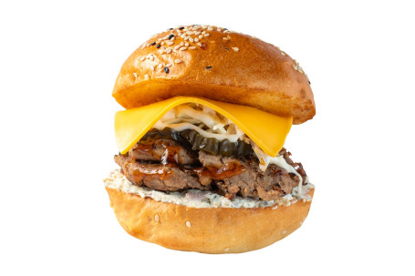 Green Onion Bacon Cream Cheese Bulgogi Special Burger Yān Ròu Dà Cōng Jì Lián Zhī Shì Hán Shì Kǎo Ròu Hàn Bǎo