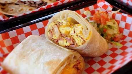 Ham, Eggs And Cheese Burrito