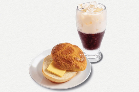 Ān Jiā Xiān Yóu Bō Luó Bāo ‧ Hóng Dòu Bīng Pineapple Bun W Anchor Fresh Butter ‧ Red Bean Fleecy