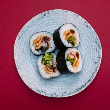 Inari Tofu, Celery, Red Radish, Lettuce Kanpyo Maki