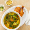 Sopa De Pollo Con Pollo Frito Chicken Soup With Fried Chicken