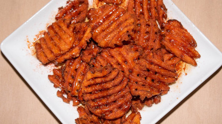 Sweet Spicy Sweet Potato Waffle Fries