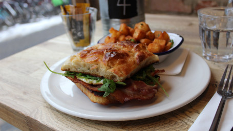 Bacon Egg Focaccia W/ Crispy Potatoes