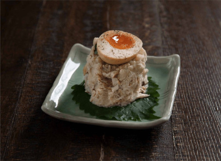 Yān Xūn Zhēng Yú Pèi Bàn Shú Yù Zi Shǔ Zǐ Shā Lǜ Potato Salad With Smoked Macherl And Soft-Boiled Egg