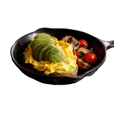 Avocado Scrambled Eggs Gourmet Toast Niú Yóu Guǒ Chǎo Dàn Tiān Rán Jiào Mǔ Miàn Bāo