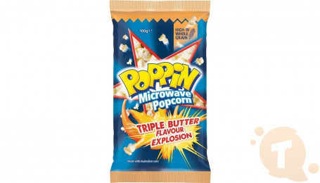 Poppin Mircowave Popcorn Triple Butter Explosion 100G