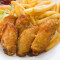 6. Deep Fried Chicken Wings With Fries (6 Pieces)