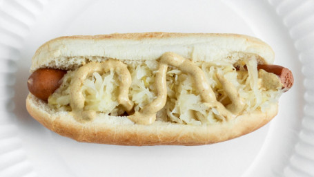 Hot Dog With Mustard And Kraut