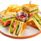 Amazing Club Sandwich With Fries