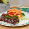 Shāo Kǎo Zhū Lē Gǔ Bàn Fān Shǔ Tiáo Jí Shā Lǜ Bàn Fèn Barbecue Ribs With Sweet Potato Fries And Salad Half 200G