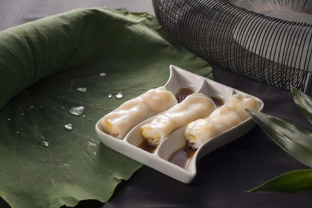 Jiǔ Huáng Xiān Xiā Cháng Fěn (3Tiáo Steamed Rice Rolls With Shrimps And Chives (3Pcs