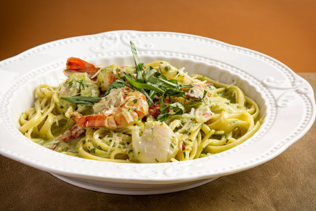 Seafood Pesto Linguine Qīng Jiàng Hǎi Xiān Biǎn Yì Fěn