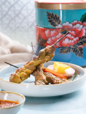 Classic Malay Satay Pork 3 Pcs Mǎ Lái Shā Diē Zhū Ròu 3Chuàn