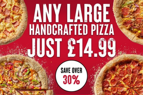 Limited Time Only: New! Handcrafted Pizzas On £14.99