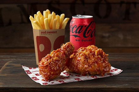 Hot Honey Fried Chicken 2 Piece Regular Combo (4120 Kj).