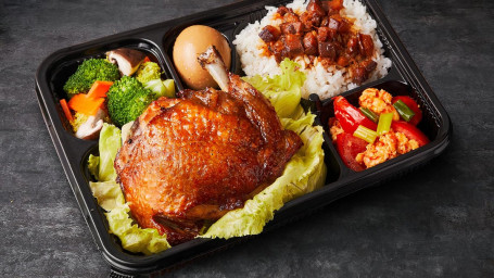 B25 Fried Chicken Quarter Rice Plate Sū Zhà Jī Tuǐ Fàn