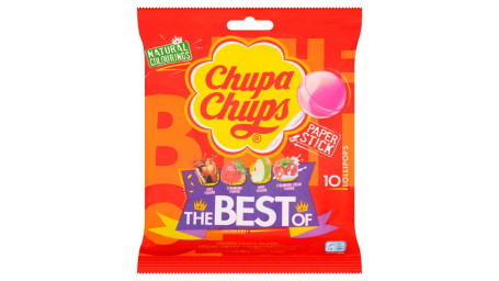 Chupa Chups The Best Of 10 Assorted Flavour Lollipops 120G