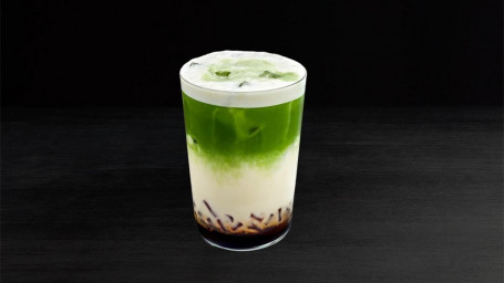 Latte Di Avena Matcha Con Zucchero Di Canna Ghiacciato Con Gelatina